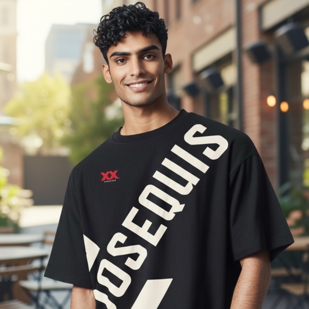 Black White Bold Logo Beer Promo Tee‎ Mens Size XL VNTG Y2K streetwear Dos Equis